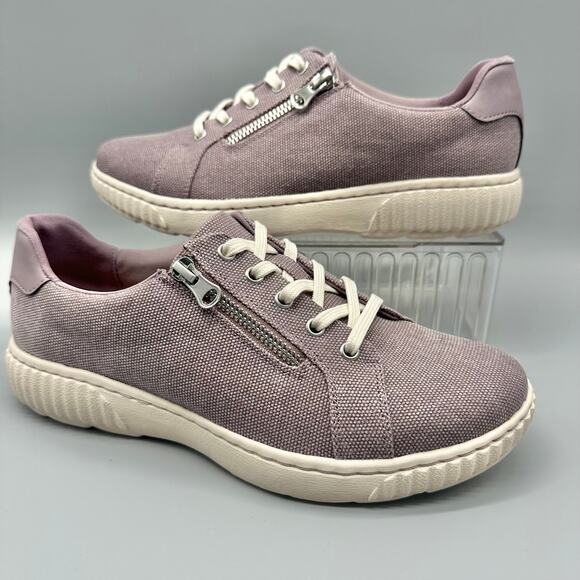 Clarks Shoes - Clarks Caroline Echo Lilac Sneakers Canvas Zip Comfort Shoes Size 8.5 W